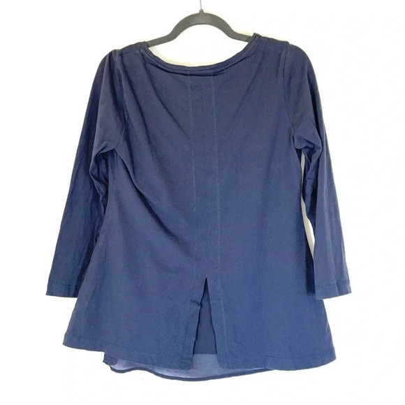 Soft Surroundings Navy Blue Layered Scoop Neck Long Sleeve Size Petite Small - Picture 5 of 6